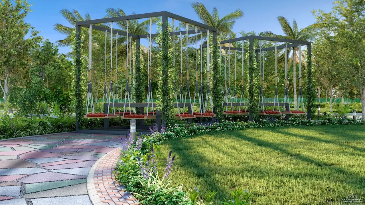 Landscaped Entry Plaza